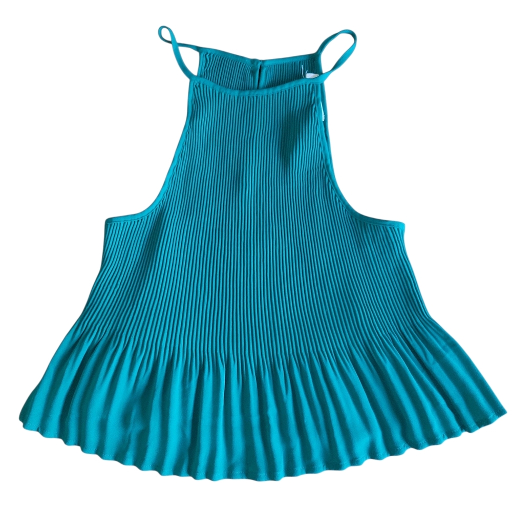 Forever 21 Teal Pleated Tank Women's Size S